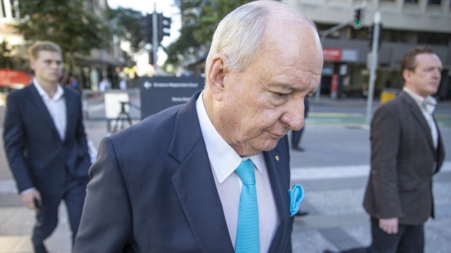 Alan Jones arrives at the Supreme Court in Brisbane last month. Picture: AAP.