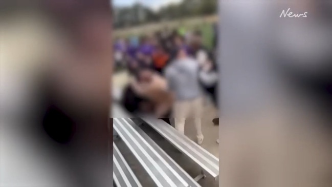 Wild brawl at u18 soccer game in Rydalmere