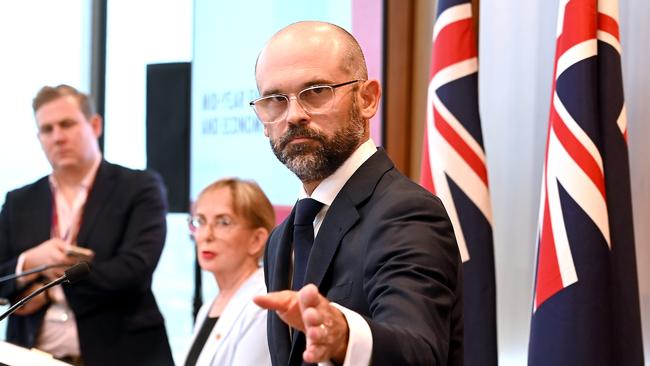 Treasurer David Janetzki Treasurer David Janetzki and Finance Minister Ros Bates with the Mid-Year Fiscal and Economic Review (MYFER). Picture: John Gass