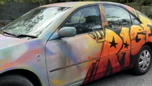 Allison Bourke and Maxine Jongerden, team Road Ragers with Rosie the car set for the Newcastle to Townsville Shitbox Rally 2023. Supplied
