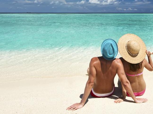 Couple on a beach at Maldives