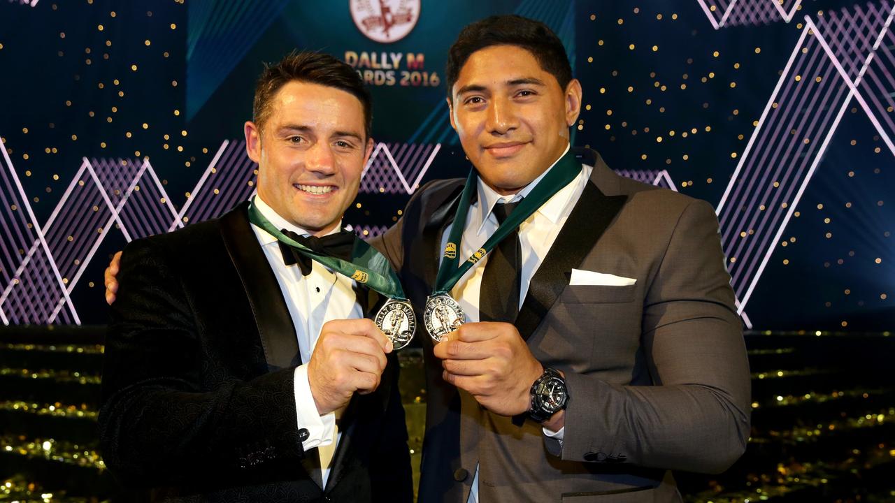 Dally M Joint winners players of the Year Cooper Cronk and Jason Taumalolo at the Dally M awards night at The Star, Pyrmont. Picture: Gregg Porteous