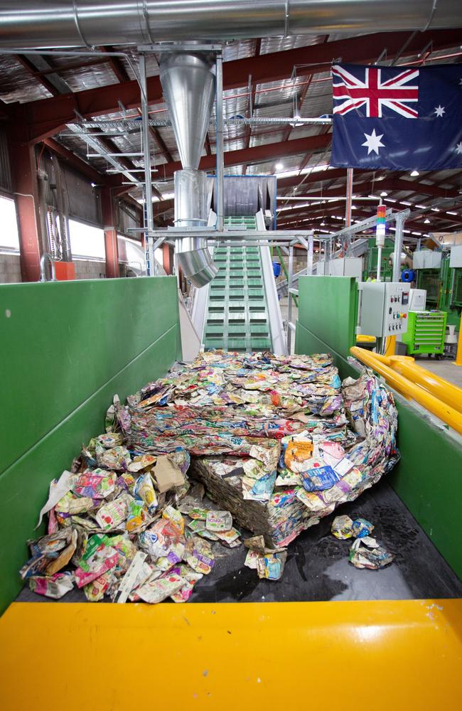 Cartons ready to be recycled at a saveBOARD facility in Warragamba, NSW.