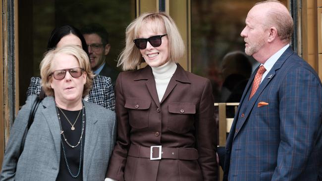 Writer E. Jean Carroll leaves a Manhattan courthouse after a jury found Donald Trump liable for sexually abusing her in a Manhattan department store in the 1990s. Picture: Getty Images via AFP.