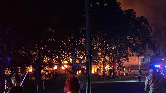 Emergency services are at the scene of a large fire on Kent Street. PHOTO: Ruby Sharp