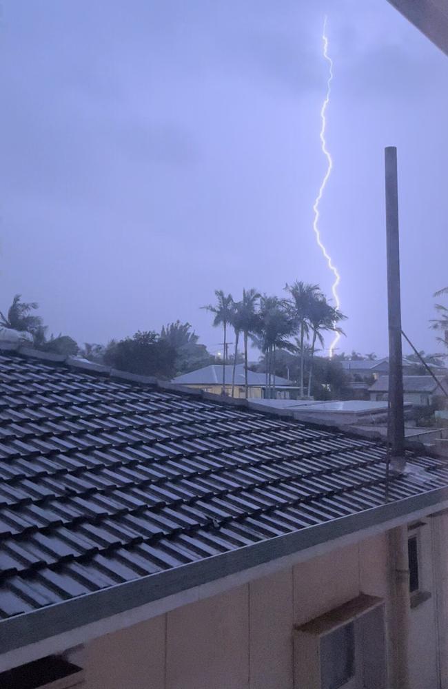 Lightning strike in Scarborough overnight. Picture: Contributed