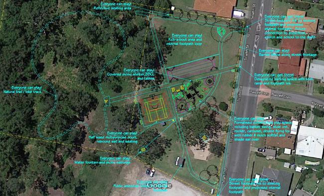 Concept plan for the upgrade of the park at Townsend