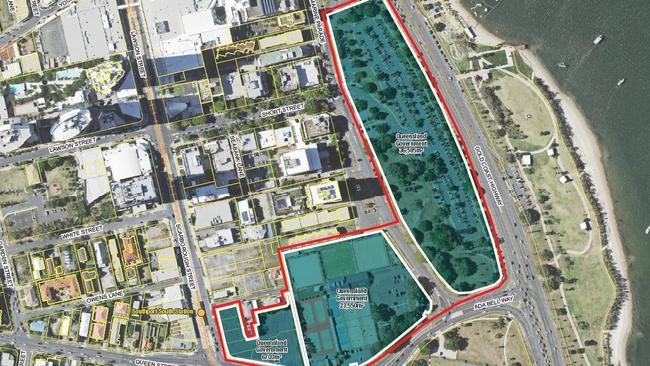 The original proposal put forward to councillors which included Carey Park and nearby sporting and club facilities as the site for a second casino.