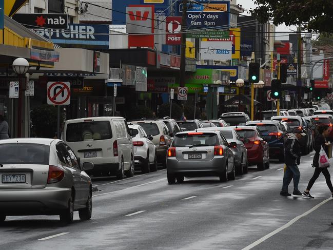 Commuters are pushing for a new tram route on Koornang Road, Carnegie. Picture: Chris Eastman