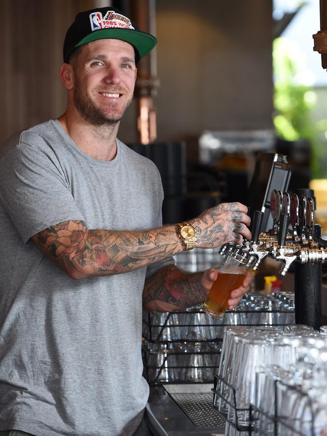 Dane Swan behind the bar at The Albion. Picture: Josie Hayden