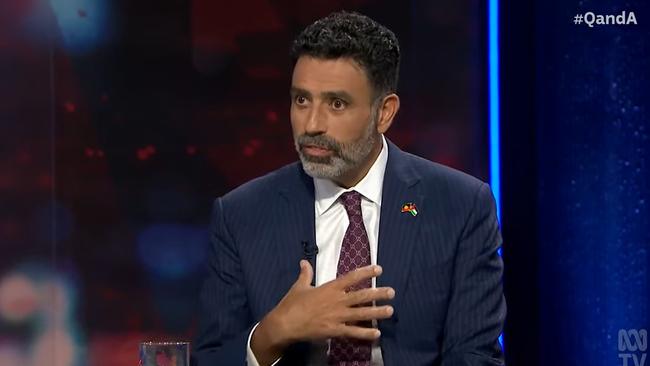 President of the Australia Palestine Advocacy Network Nasser Mashni on Q+A panel. Picture: ABC