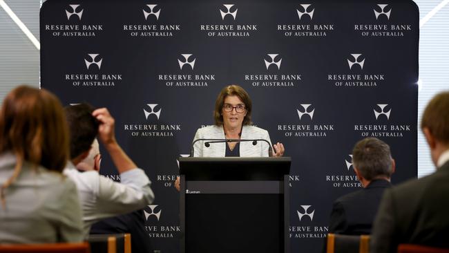 Reserve Bank governor Michele Bullock said the state governments have a challenge to grapple with. Picture: Dylan Coker