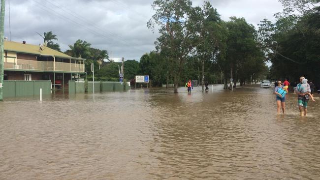 Floodwaters blanket Chinderah. Photo: Nicholas McElroy