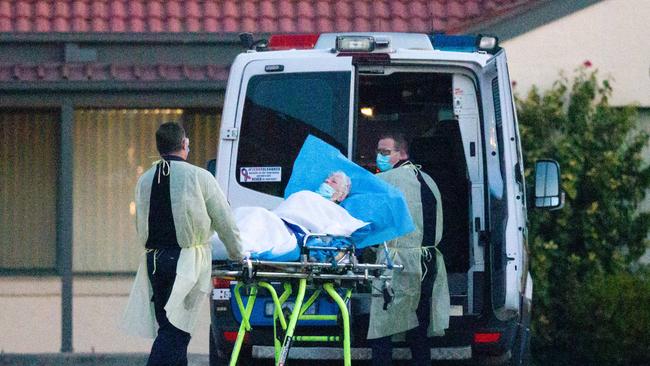 Elderly residents are moved from St Basil's Home for the Aged in Fawkner due to COVID -19. Picture: Mark Stewart