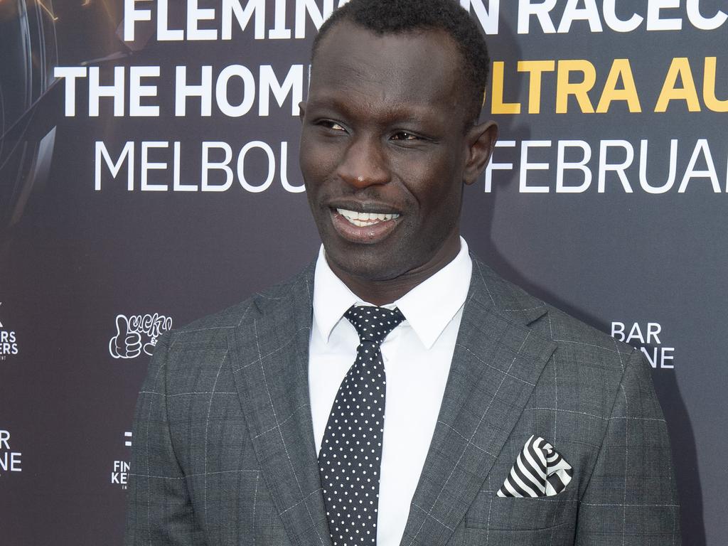 Majak Daw attending the Spring Racing Carnival. 