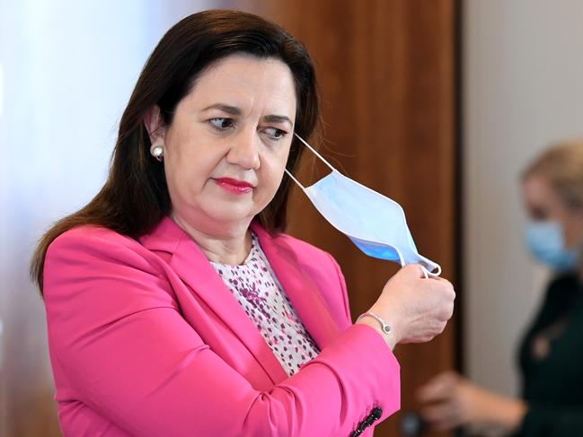 BRISBANE, AUSTRALIA - NewsWire Photos - JULY 1, 2021.Queensland Premier Annastacia Palaszczuk arrives for a media conference to provide a Covid update.Picture: NCA NewsWire / Dan Peled
