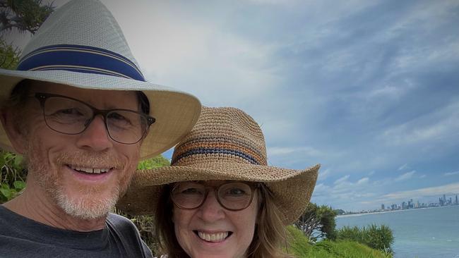 Powerhouse director Ron Howard and his wife Cheryl enjoying their time on the Gold Coast. Picture: Twitter