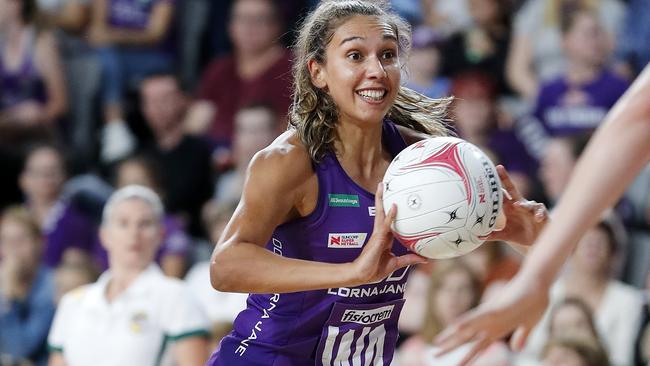 Jemma Mi Mi in action for the Queensland Firebirds. Picture: AAP Images 