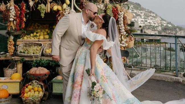 Cristina Tridente has tied the knot for a second time in two weeks, this time on Italy's Amalfi Coast. Pictures: Instagram