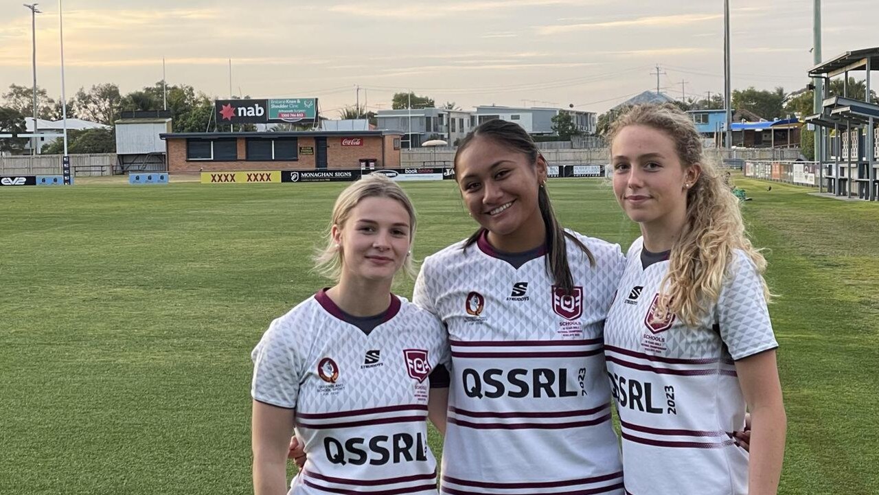 Lila Parr, far right, with Paityne Johns and Mercedez Taluelei-Siala.