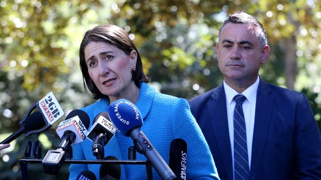 Premier Gladys Berejiklian and her deputy John Barilaro. Picture: Hollie Adams/The Australian