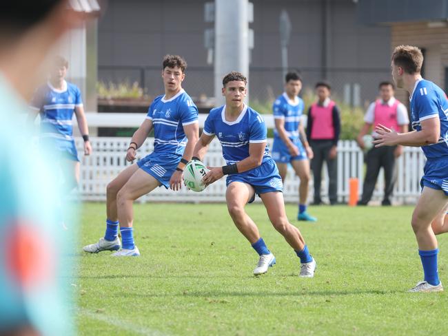 St Dominic's College (Blue) v Bass Hill HS. Picture: Tim Hunter.