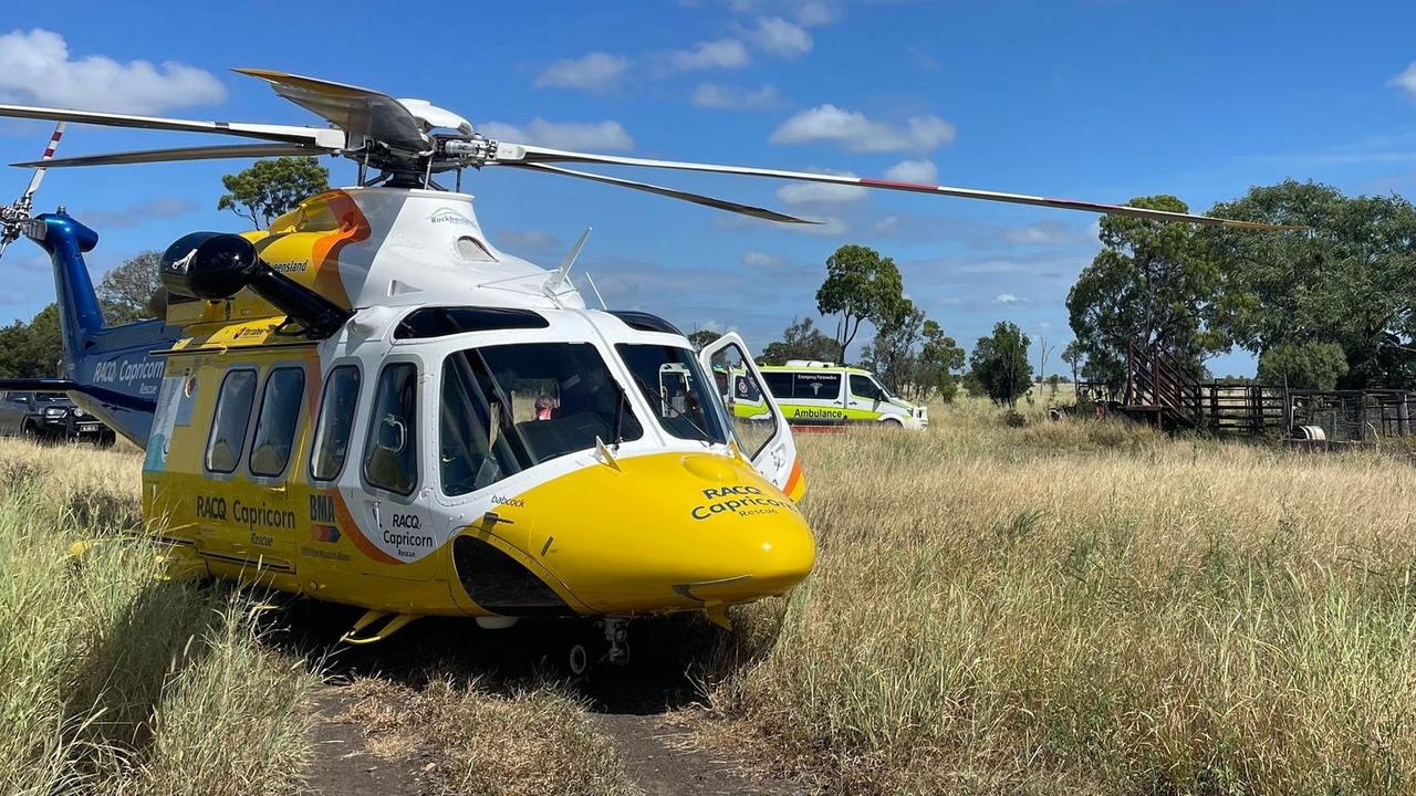 RACQ CapRescue were tasked to an incident at Banana where a couple were trampled by cattle on a rural property.