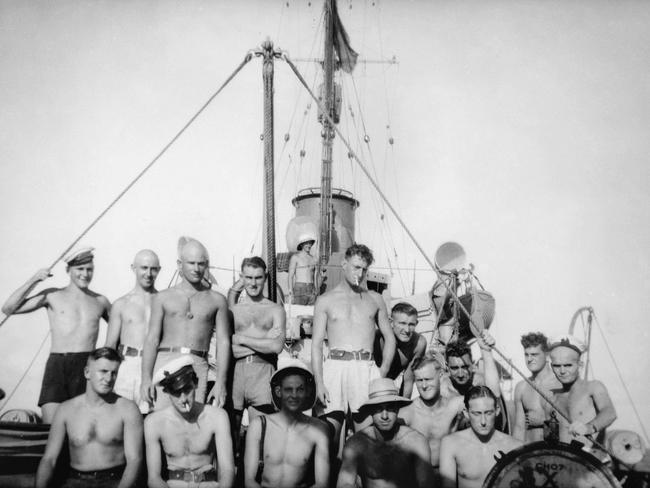 Crew aboard the HMAS Armidale, which bombed several times by Japanese aircraft before sinking, taking Tasmanian Ordinary Seaman Teddy Sheean to a watery grave. Picture: Australian War Memorial