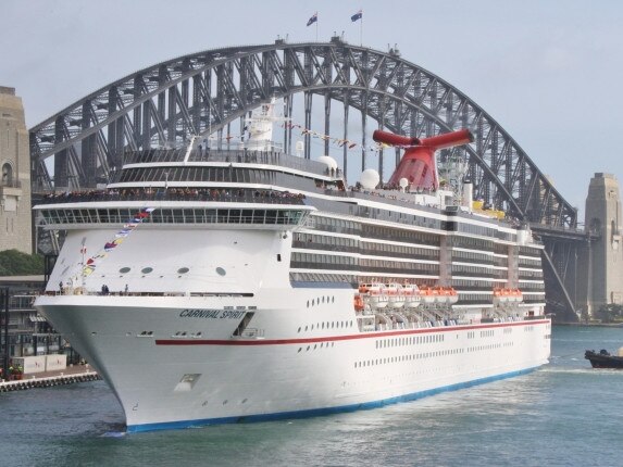 The Carnival Spirit in Sydney Harbour. Domestic cruises are being offered from March 25. Picture: Supplied