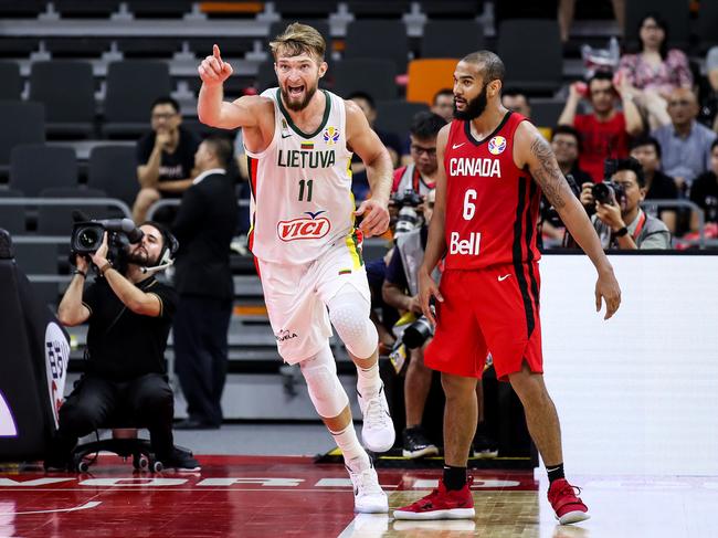 Domantas Sabonis of Lithuania is a potent inside presence and score from outside too. Picture: Zhizhao Wu/Getty Images