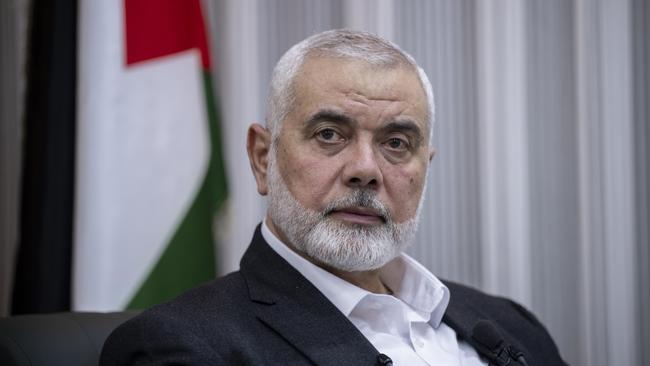 Assassinated Hamas political bureau chairman Ismail Haniyeh seen during an interview with the Anadolu news agency in Istanbul last April. Picture: Arif Hudaverdi Yaman/Anadolu via Getty Images