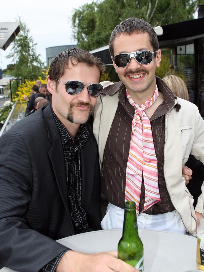 t Socials Out and About, Movember Gala Party at the Metz, Sandy Bay, from left, Alex Jackson, of North Hobart and Mika Pallari, of Hobart