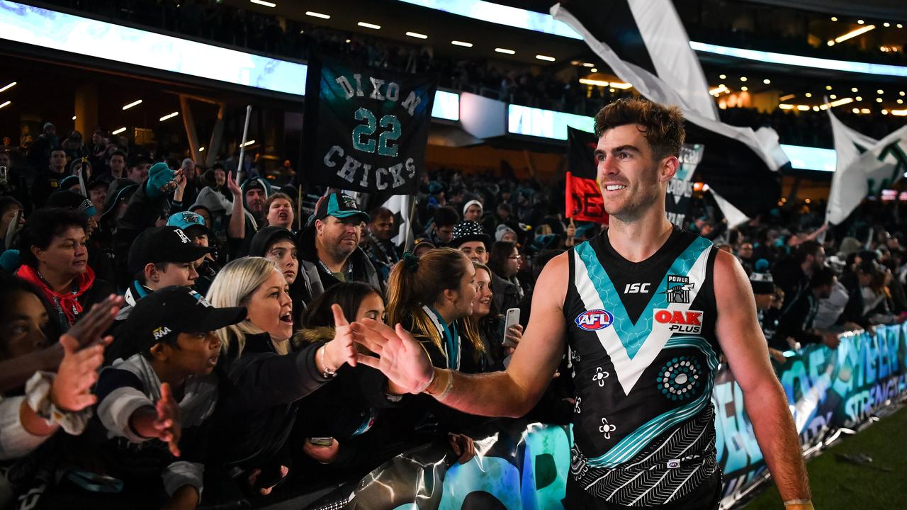 Port Adelaide fans can attend the Showdown on Saturday. Photo: Daniel Kalisz/Getty Images.