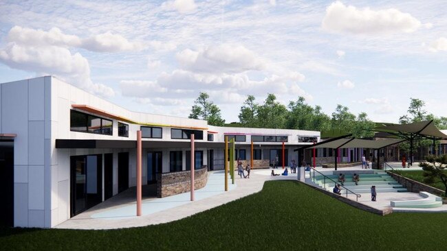 An artist’s impression of the $7m capital works project including a new “Block F” and seven new classrooms. Picture: supplied