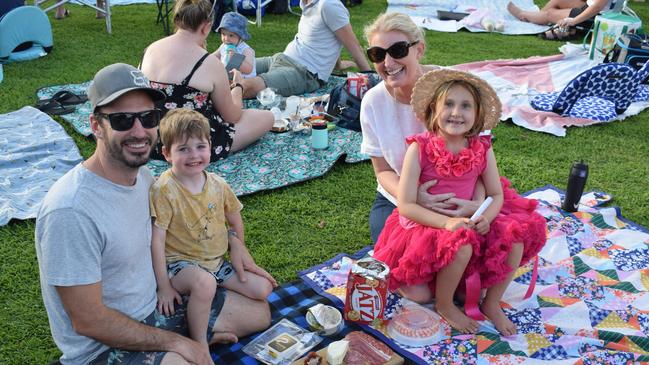 The Brooks and Pearson family enjoy their time at the 2023 Buderim Community Carols.