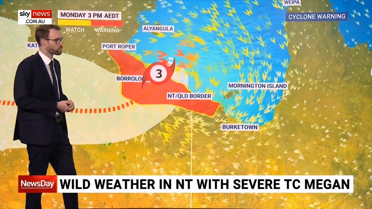 Tropical Cyclone Megan makes landfall in the NT’s Gulf of Carpentaria