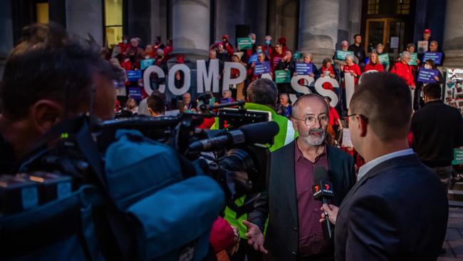 Voluntary assisted dying advocate Andrew Denton at a vigil in Adelaide in May