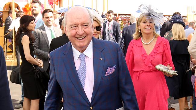 Alan Jones at Flemington on Melbourne Cup Day. Picture: Stuart McEvoy.