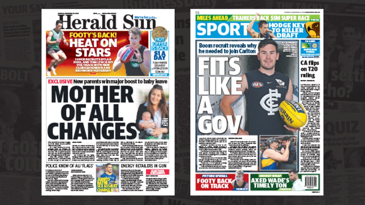 Herald Sun Front Page News Herald Sun