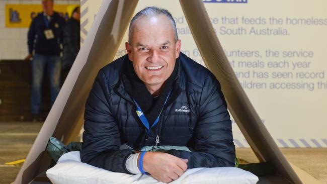 Bank SA chief Nick Reade at the Vinnie's CEO Sleepout last month. (Pic: Brenton Edwards)