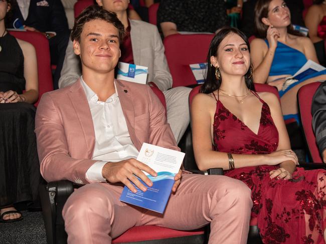 Jett Dungey and Alyssa Clark at the Year 12 School formals of Darwin High School at Darwin Convention Centre, Darwin. Picture: Pema Tamang Pakhrin.