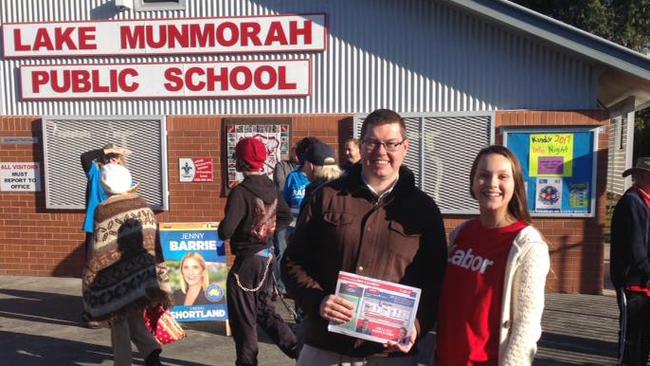 Shortland Labor candidate Pat Conroy at a polling station in Lake Munmorah. Picture: Supplied