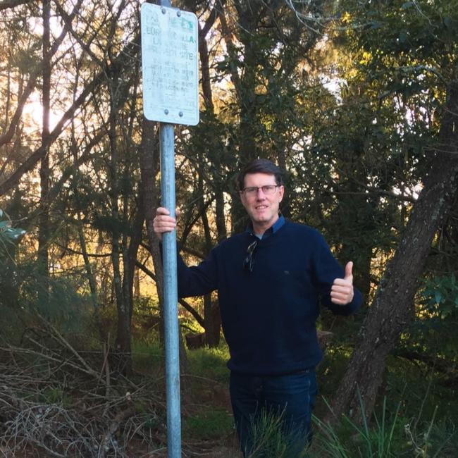 Eurobodalla councillor Anthony Mayne celebrates the decision to hand the land back to the community. Picture: Facebook