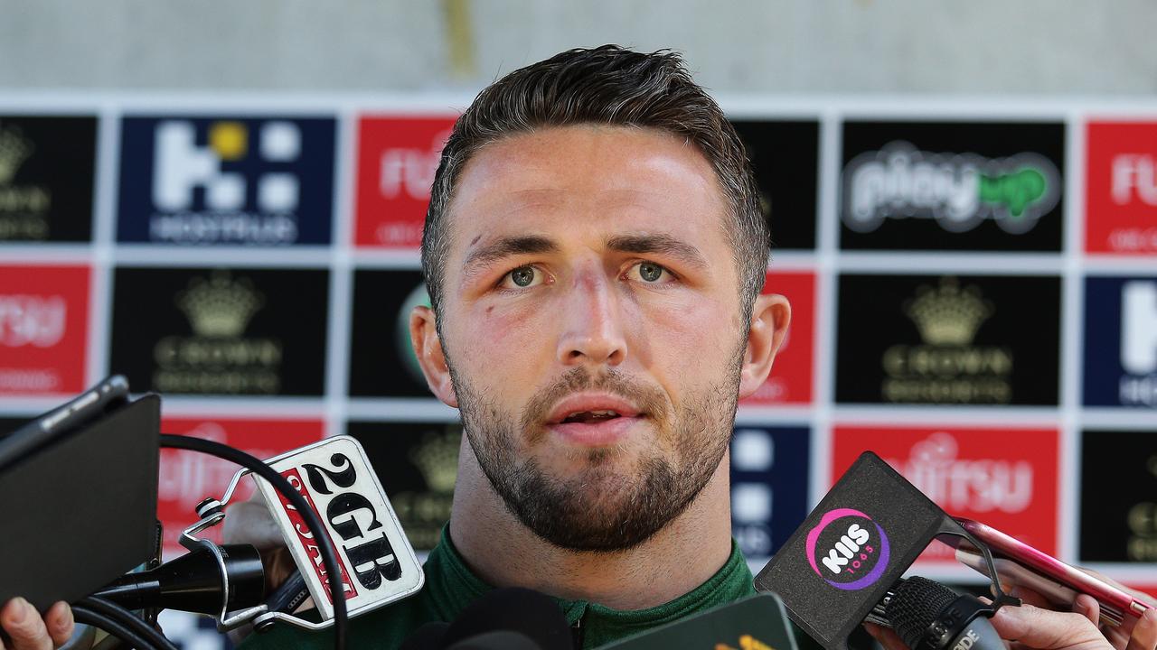 South Sydney's Sam Burgess is the subject of an investigation into alleged lewd sext chats. Picture: Brett Costello