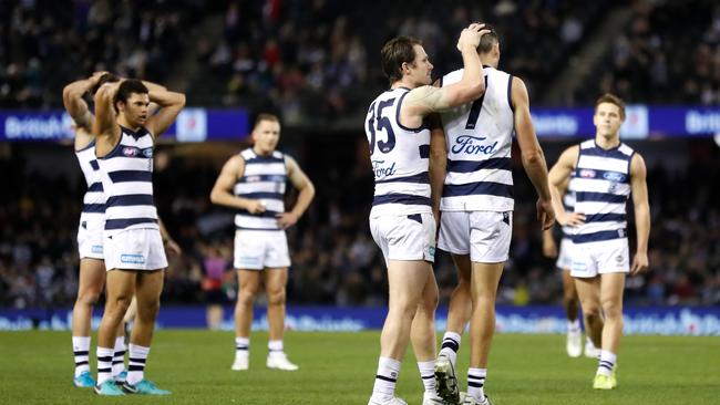 Harry Taylor is consoled by Dangerfield.