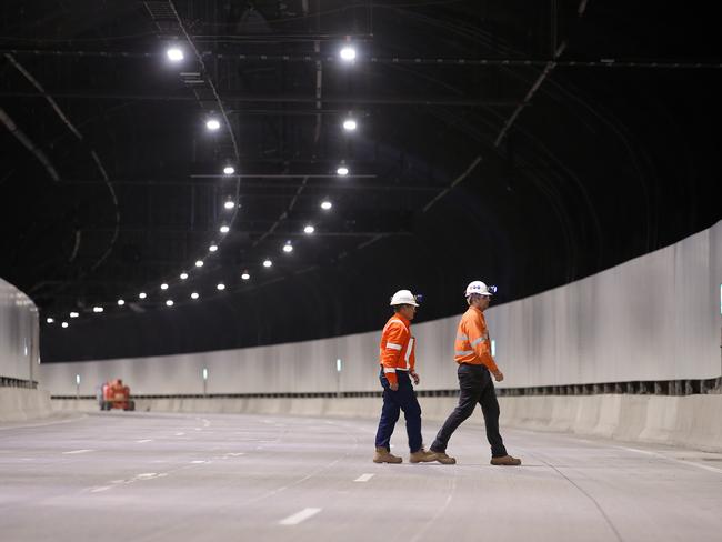 The 5.5km of twin tunnels are expected to be opened to traffic “within weeks”. Picture: Sam Ruttyn