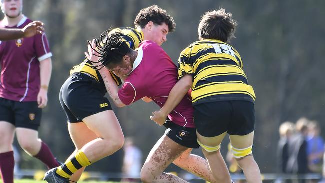 AIC Seconds XV rugby between St Laurence's College and St Peters Lutheran College. Saturday May 6, 2023. Picture, John Gass