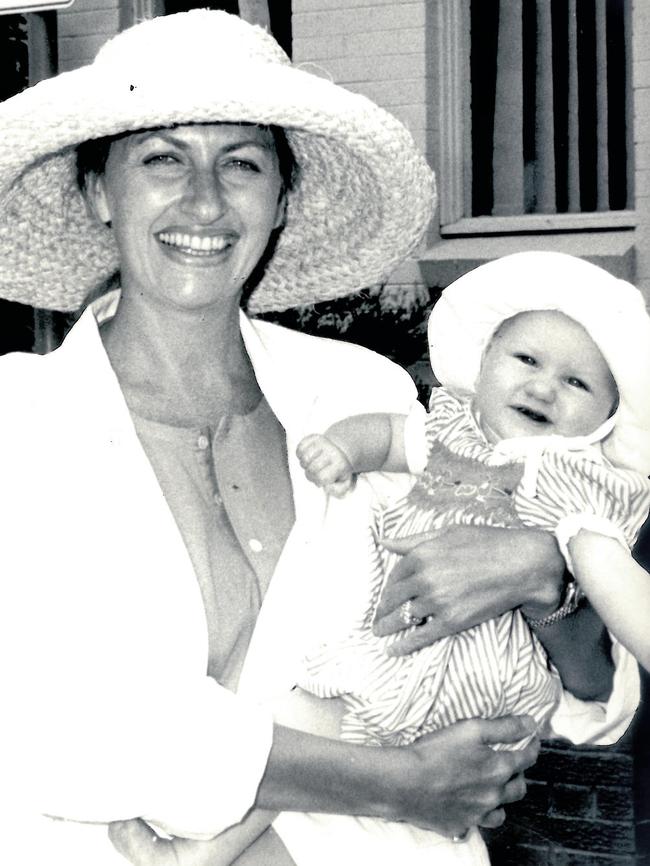 Baby Harriet being held by her mum Jill in 1988. Picture: John Hawryluk