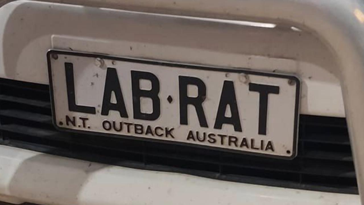 NT funny number plate, LAB RAT. Picture: Facebook / Jodee Ritchie