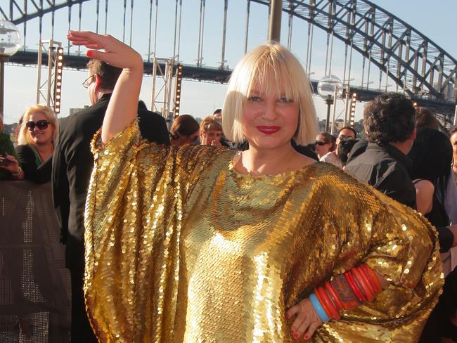 Sia on the red carpet at the 2010 ARIA Awards at Sydney Opera House.